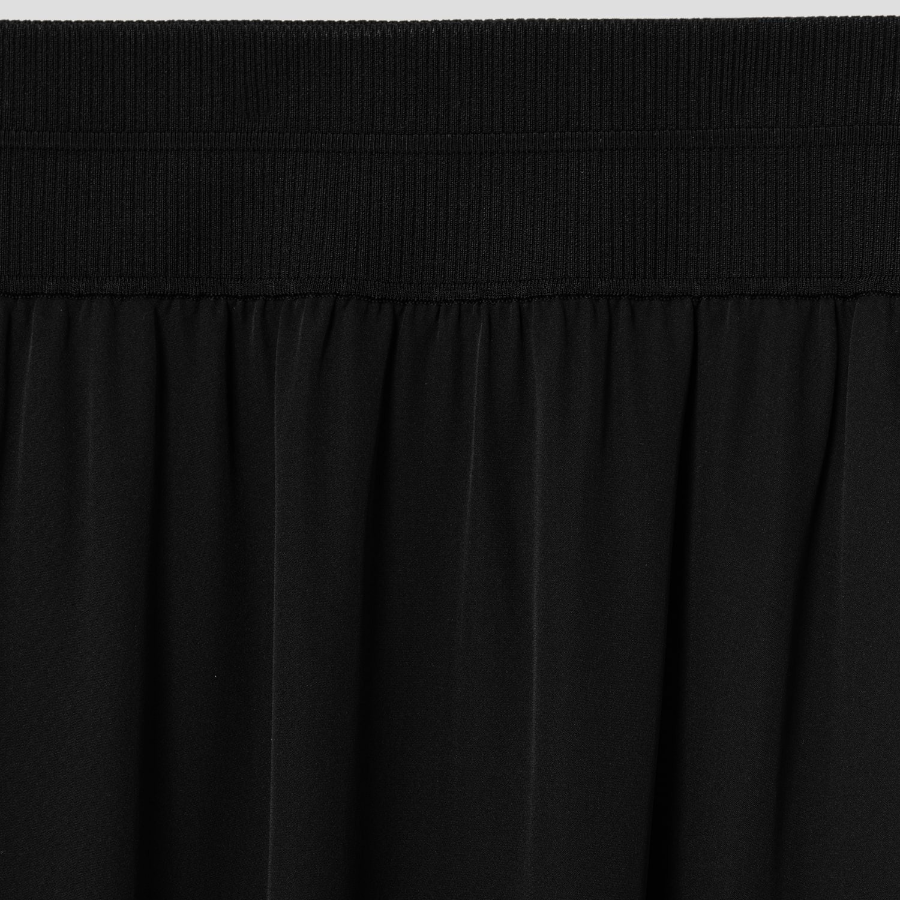 Theory Women Silk Combo Rib Waistband Volume Skirt - Black