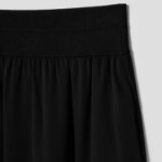 Theory Women Silk Combo Rib Waistband Volume Skirt - Black