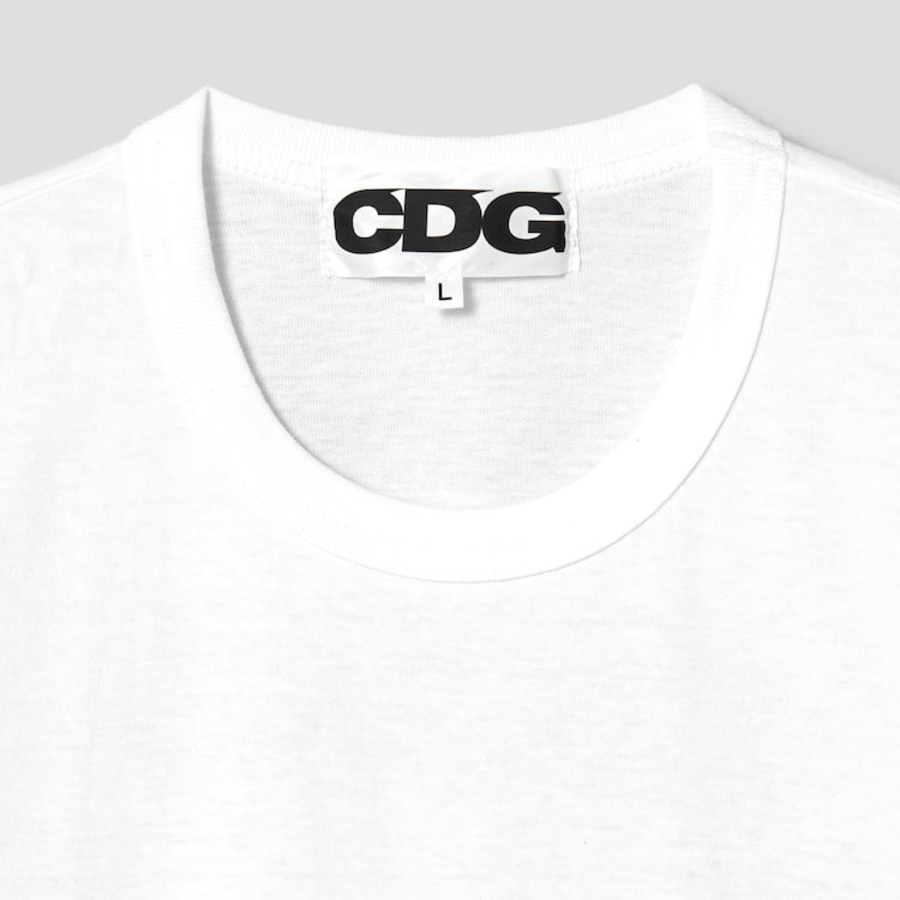 CDGCDGCDG Logo Printed Short Sleeve T-Shirt (Airplane Back Logo) – White
