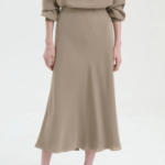 Theory Women Silk Combo Fluid Pull On Skirt - Soft Taupe