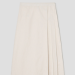 Theory Women Sleek Poplin Partial Pleats Skirt - Eggshell