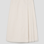 Theory Women Sleek Poplin Partial Pleats Skirt - Eggshell