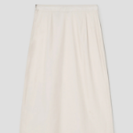 Theory Women Sleek Poplin Partial Pleats Skirt - Eggshell