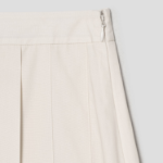 Theory Women Sleek Poplin Partial Pleats Skirt - Eggshell
