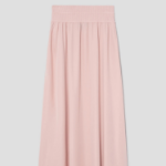Theory Women Silk Combo Rib Waistband Volume Skirt - Pink Sand