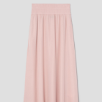 Theory Women Silk Combo Rib Waistband Volume Skirt - Pink Sand
