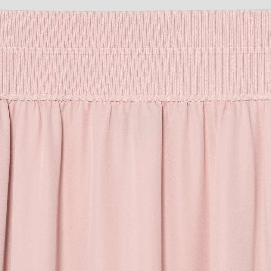 Theory Women Silk Combo Rib Waistband Volume Skirt - Pink Sand