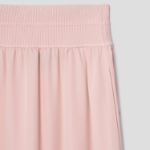 Theory Women Silk Combo Rib Waistband Volume Skirt - Pink Sand