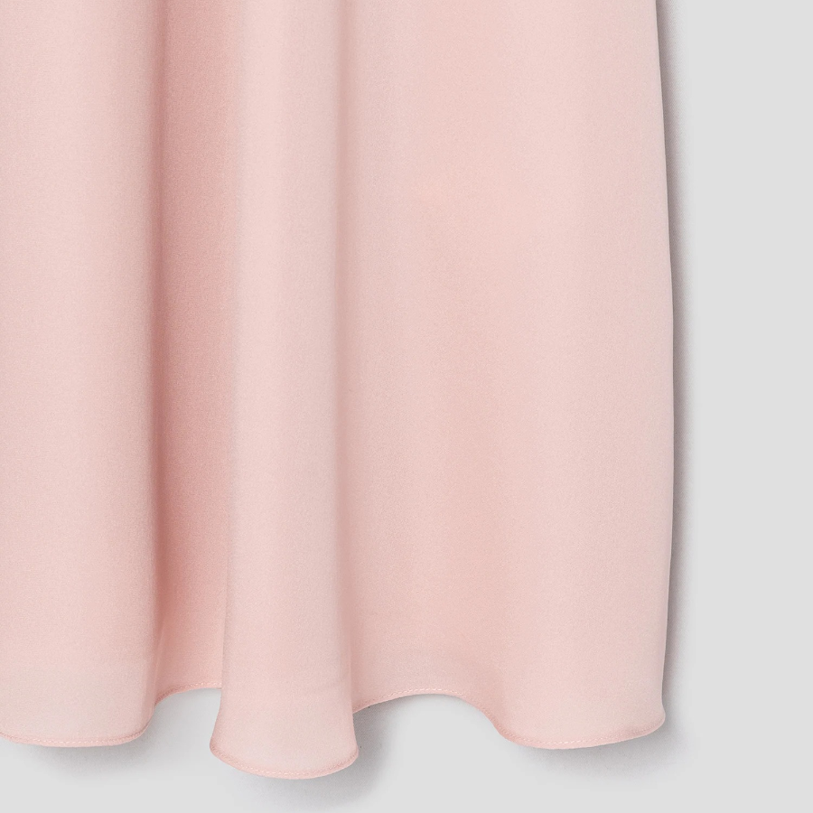 Theory Women Silk Combo Rib Waistband Volume Skirt - Pink Sand