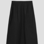 Theory Women Sleek Poplin Partial Pleats Skirt - Black