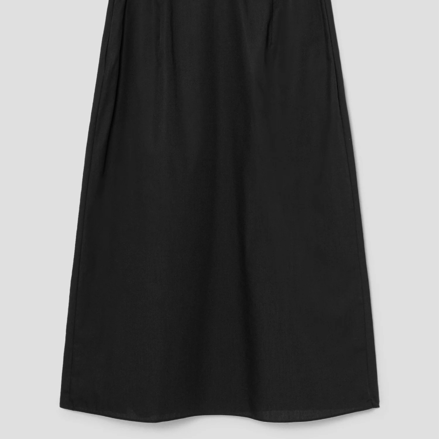 Theory Women Sleek Poplin Partial Pleats Skirt - Black