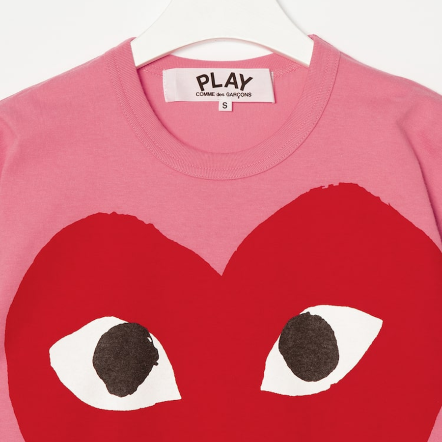 PLAY COMME DES GARÇONS (Unisex) Red Play Big Heart T-Shirt – Pink