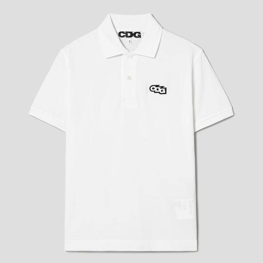 CDGCDGCDG (Unisex) Logo Patch Polo Shirt – White
