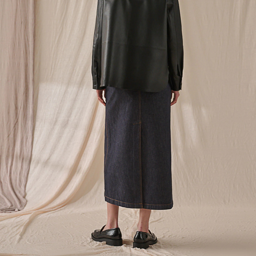 Theory Women Mod Denim Utility A-line Skirt - Indigo