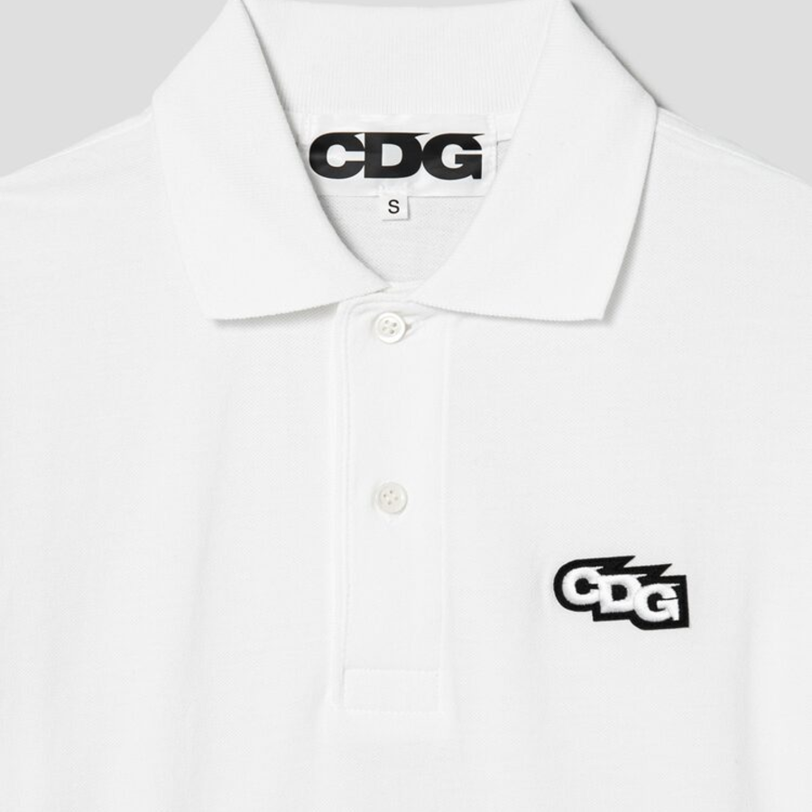 CDGCDGCDG (Unisex) Logo Patch Polo Shirt – White