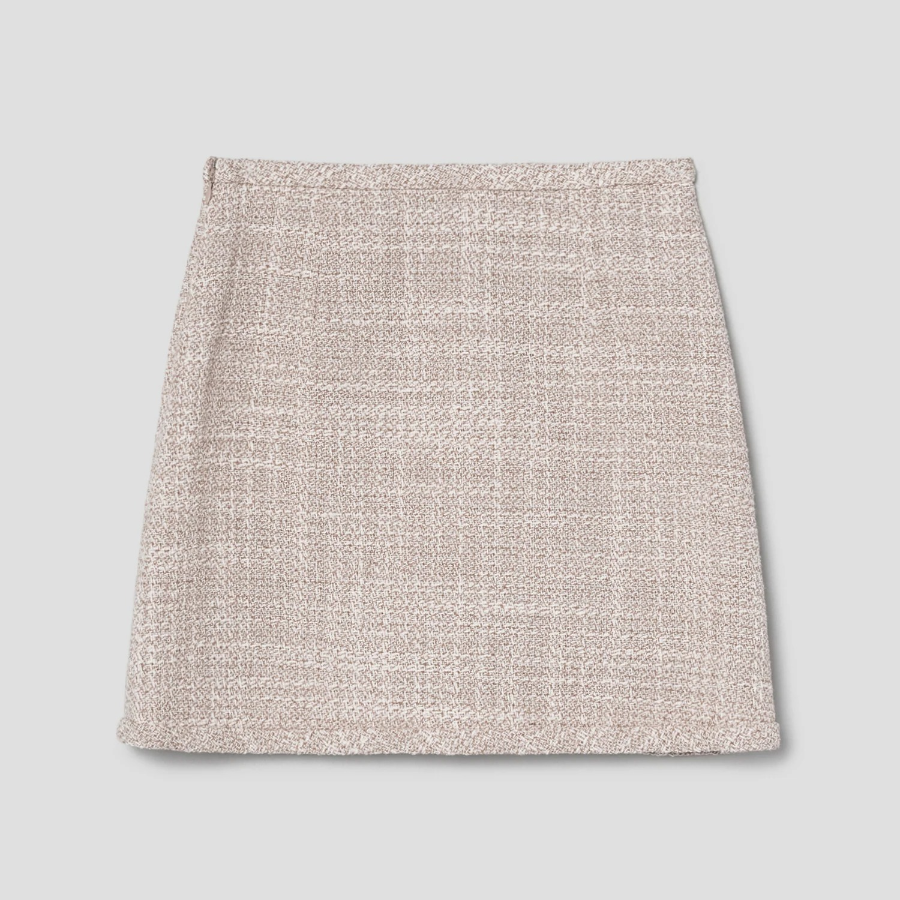 Theory Women Texture Tweed Binding Mini Skirt - Taupe Multi