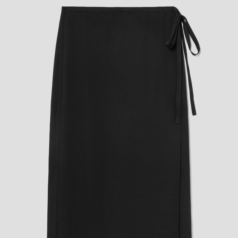 Theory Women Silk Georgette Tie Wrap Skirt - Black