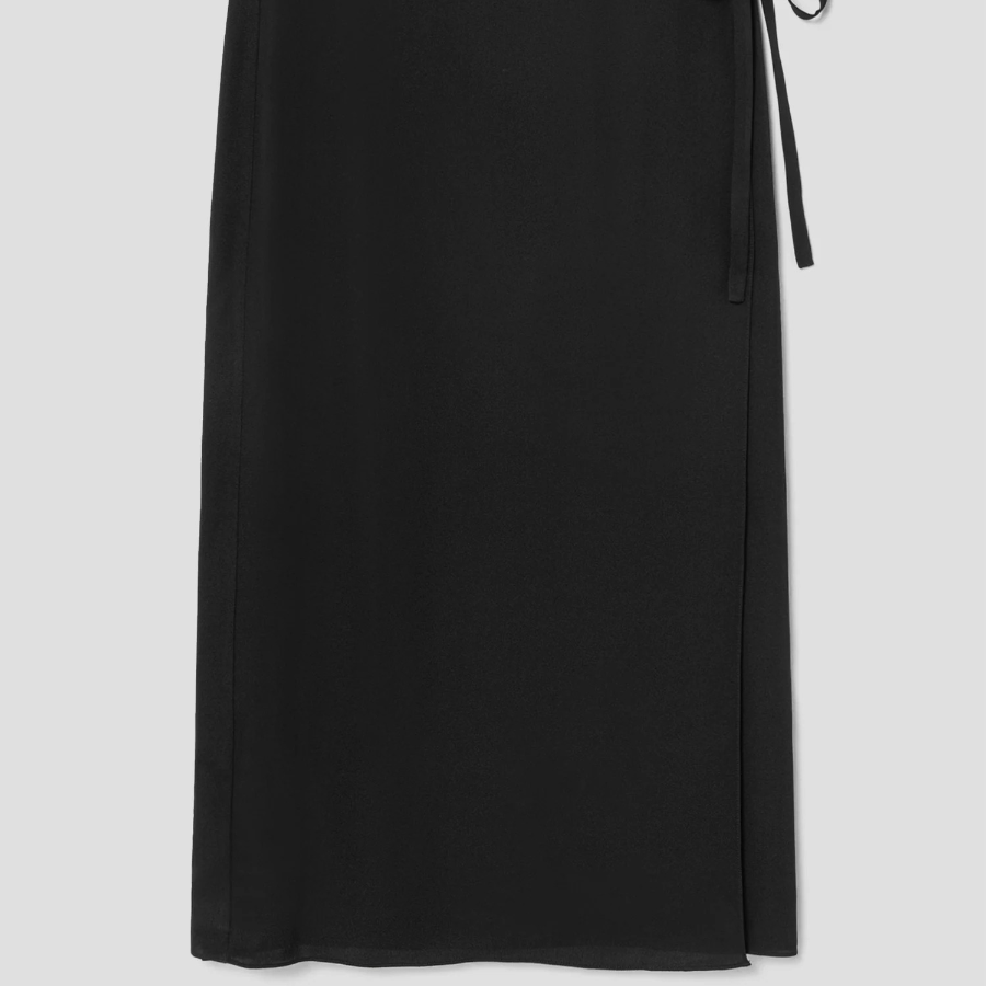 Theory Women Silk Georgette Tie Wrap Skirt - Black
