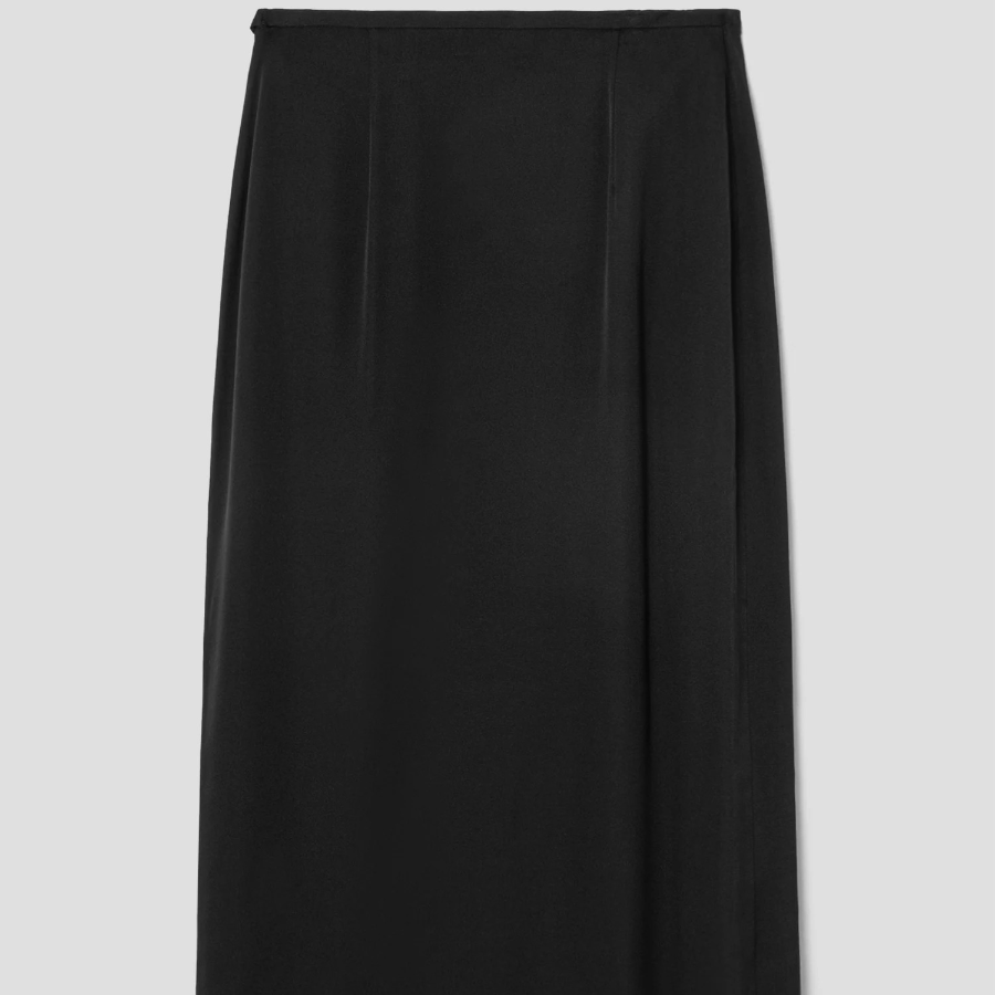 Theory Women Silk Georgette Tie Wrap Skirt - Black