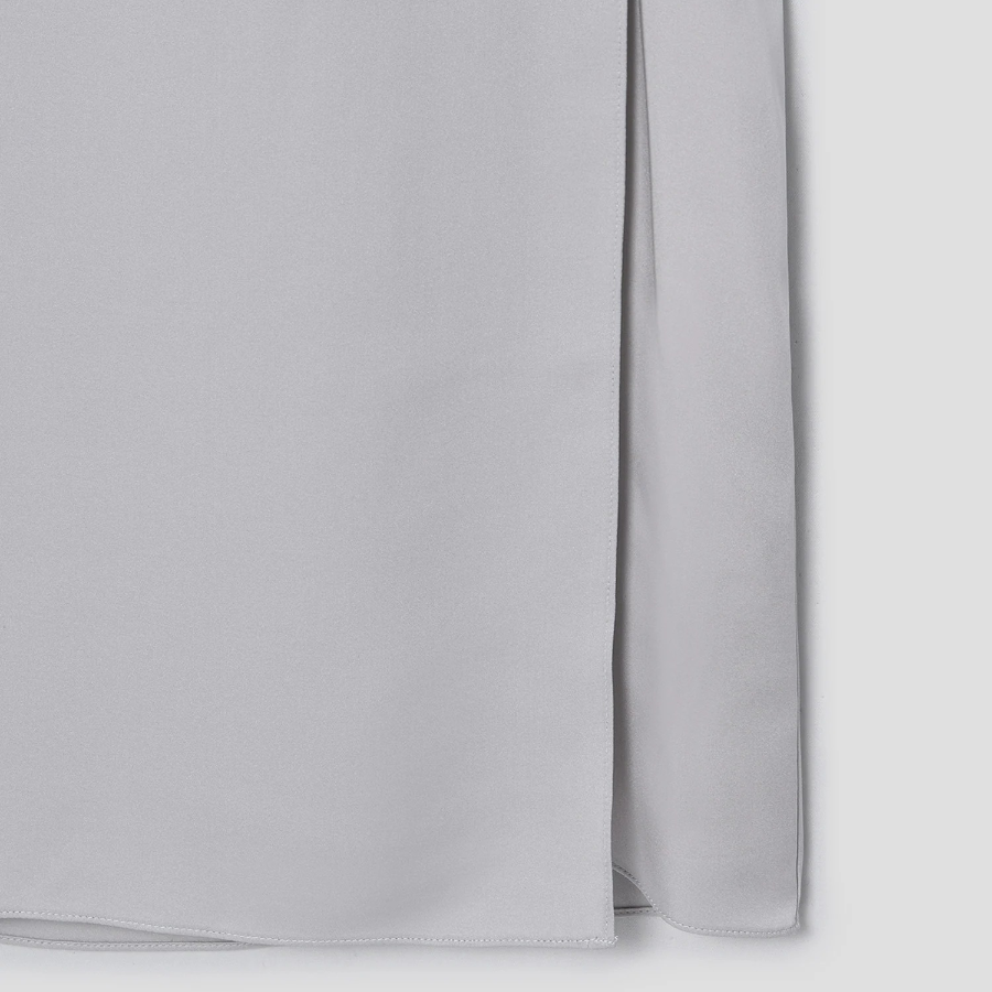 Theory Women Silk Georgette Tie Wrap Skirt - Light Grey