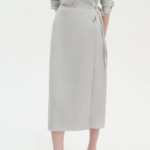Theory Women Silk Georgette Tie Wrap Skirt - Light Grey