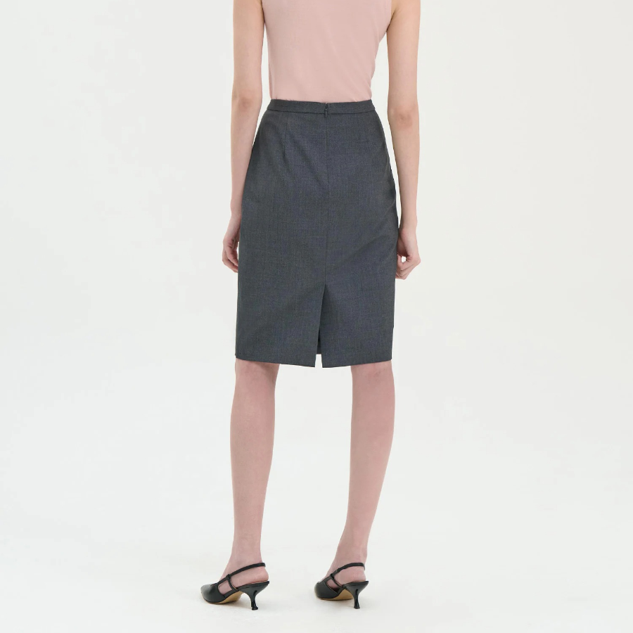 Theory Women Good Wool Slim Fit Pencil Skirt - Charcoal Melange