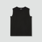 JAJU Slub Sleeveless T-Shirt – Black