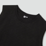 JAJU Slub Sleeveless T-Shirt – Black