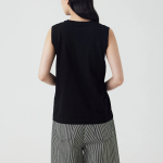 JAJU Slub Sleeveless T-Shirt – Black