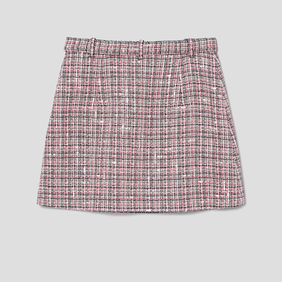 Theory Women Multicolor Tweed A-Line Mini Skirt - Pink Multi
