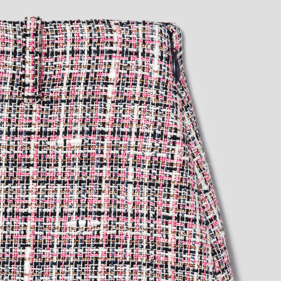 Theory Women Multicolor Tweed A-Line Mini Skirt - Pink Multi