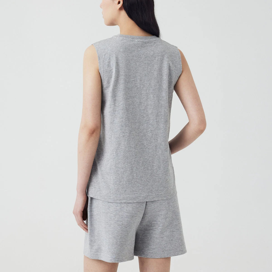 JAJU Slub Sleeveless T-Shirt – Melange Grey