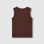 JAJU Cotton Twist Yarn Sleeveless T-Shirt – Brown