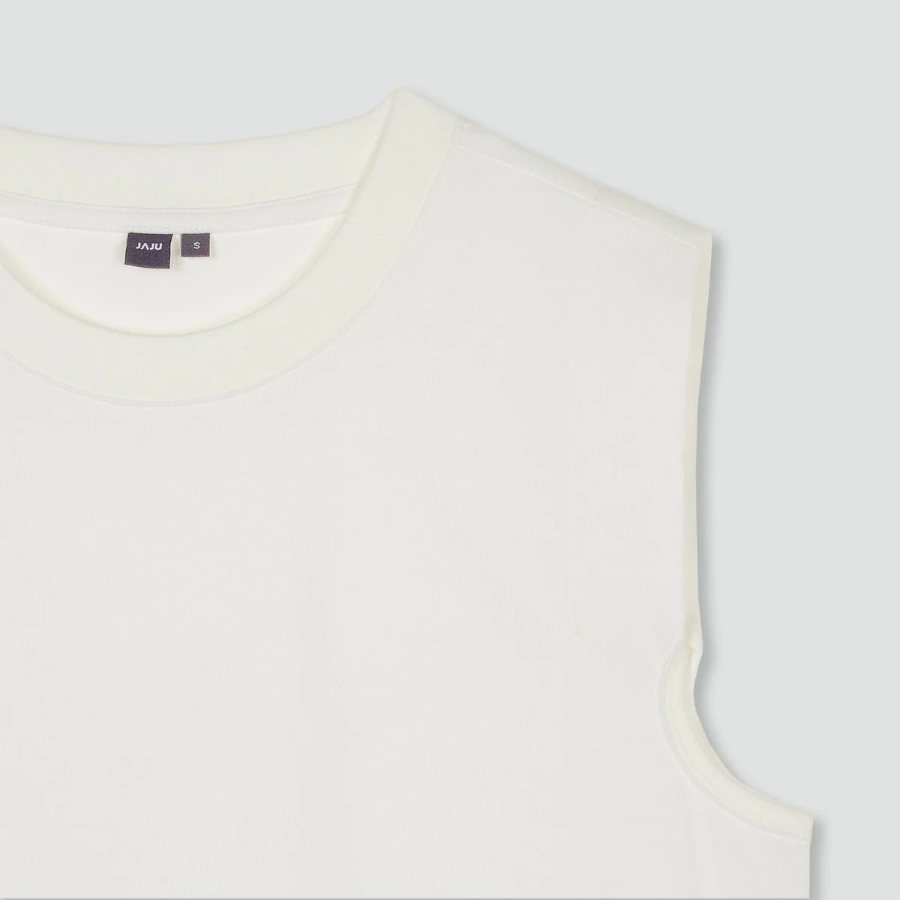 JAJU Panel Sleeveless T-Shirt – White