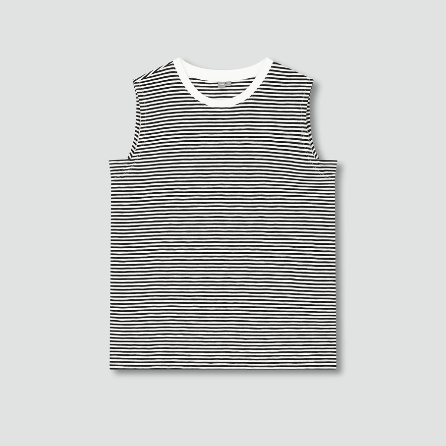 JAJU Slub Sleeveless T-Shirt – Jet Black