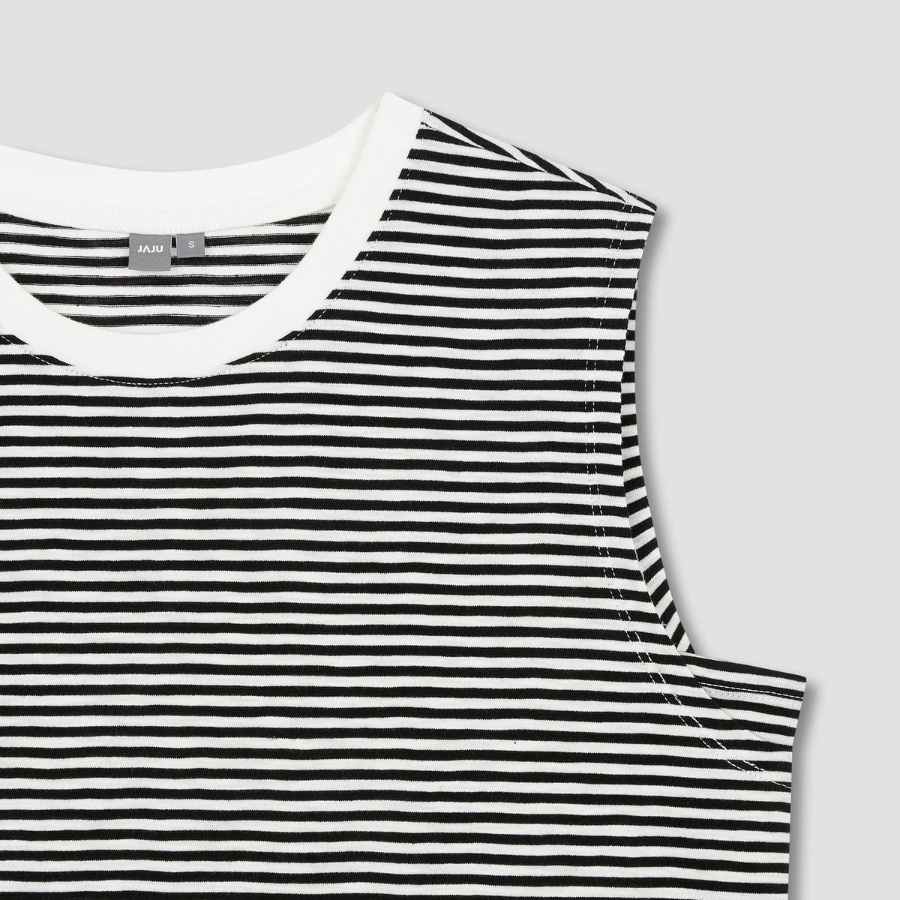 JAJU Slub Sleeveless T-Shirt – Jet Black