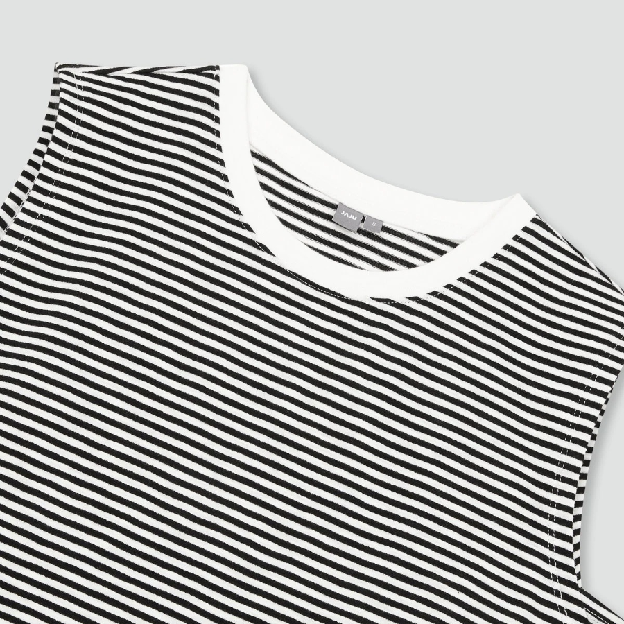 JAJU Slub Sleeveless T-Shirt – Jet Black