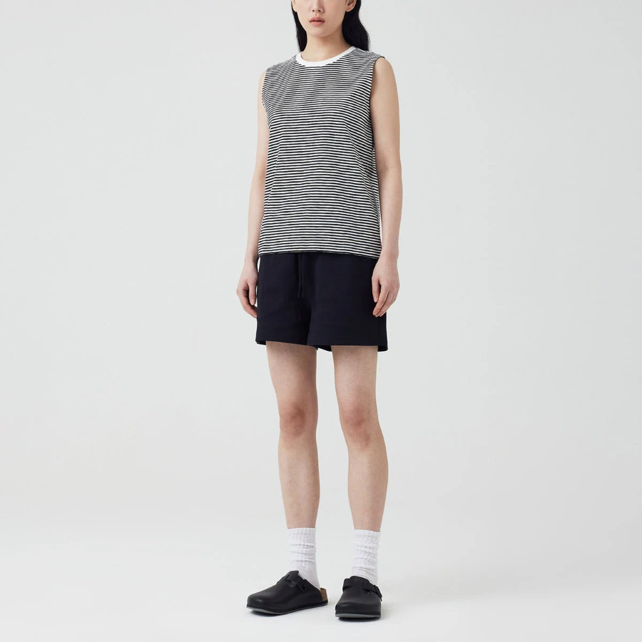 JAJU Slub Sleeveless T-Shirt – Jet Black