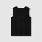 JAJU Cotton Twist Yarn Sleeveless T-Shirt – Black