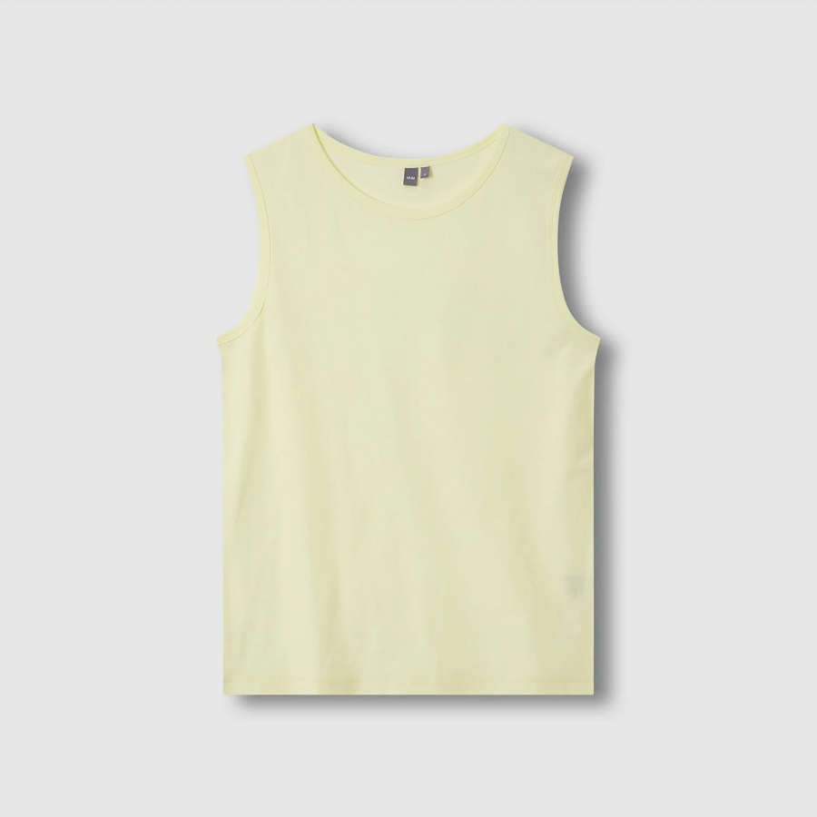 JAJU Cotton Twist Yarn Sleeveless T-Shirt – Yellow