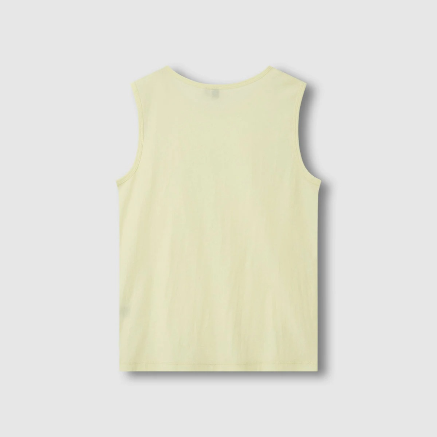 JAJU Cotton Twist Yarn Sleeveless T-Shirt – Yellow