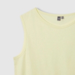 JAJU Cotton Twist Yarn Sleeveless T-Shirt – Yellow