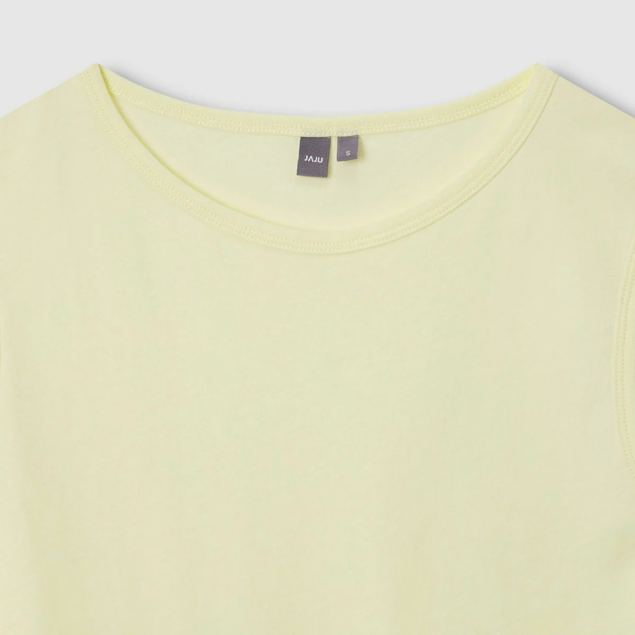 JAJU Cotton Twist Yarn Sleeveless T-Shirt – Yellow