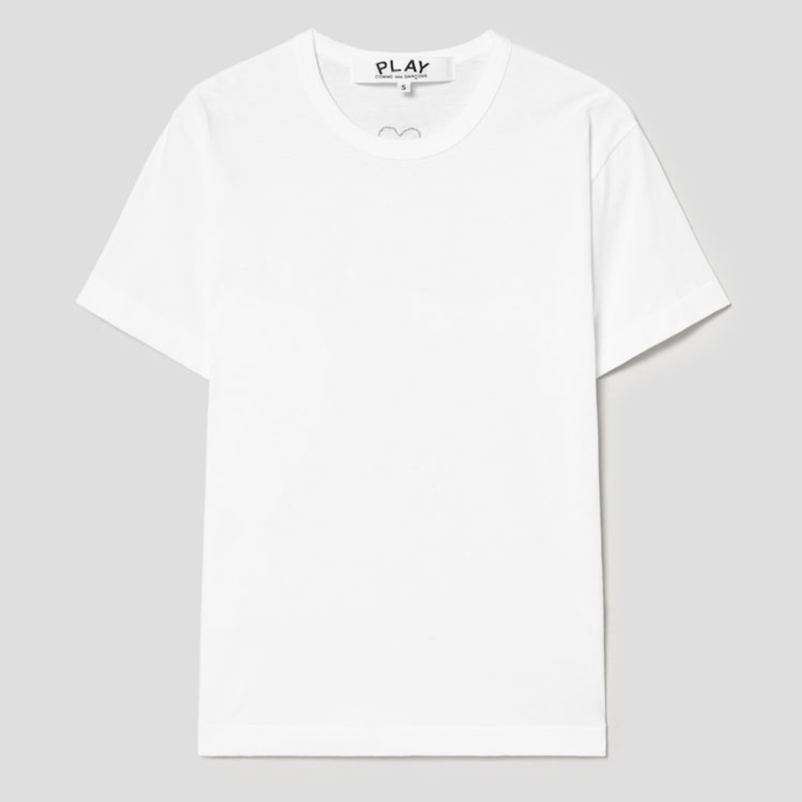 PLAY COMME des GARÇONS (Unisex) Black Heart Wappen T-Shirt – White