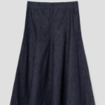 Theory Women Mod Denim Flare Seam Midi Skirt - Indigo