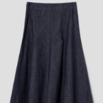 Theory Women Mod Denim Flare Seam Midi Skirt - Indigo