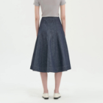 Theory Women Mod Denim Flare Seam Midi Skirt - Indigo