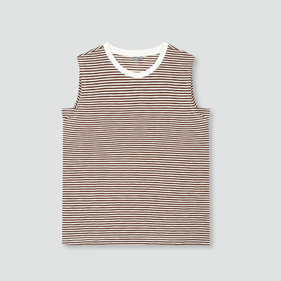 JAJU Slub Sleeveless T-Shirt – Light Brown