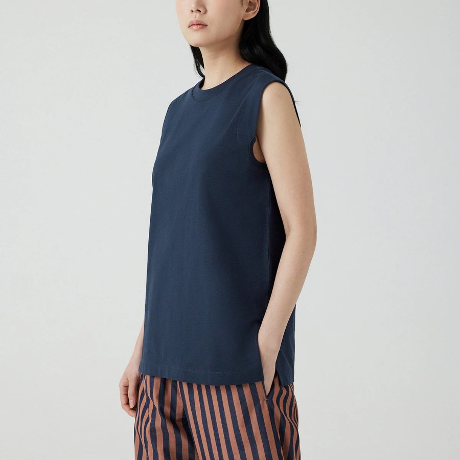 JAJU Panel Sleeveless T-Shirt – Navy