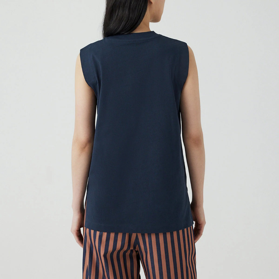 JAJU Panel Sleeveless T-Shirt – Navy